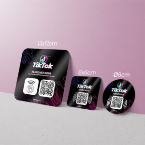 Plaque NFC et QR Code TikTok