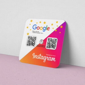 Plaque Duo NFC & Qr Code: Google et Instagram